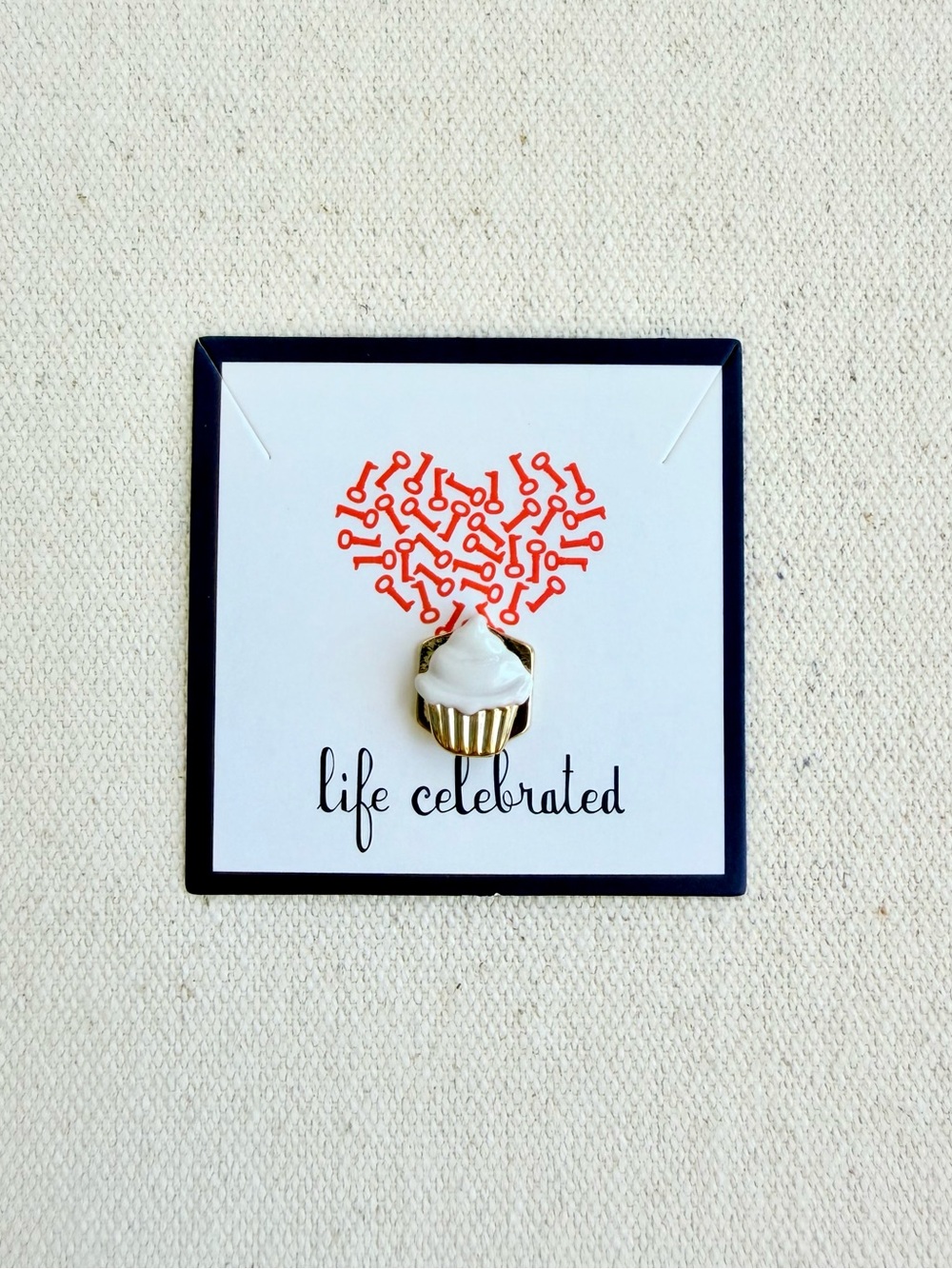 *Cupcake Charm with White Frosting* KEEP COLLECTIVE Retired Gold
